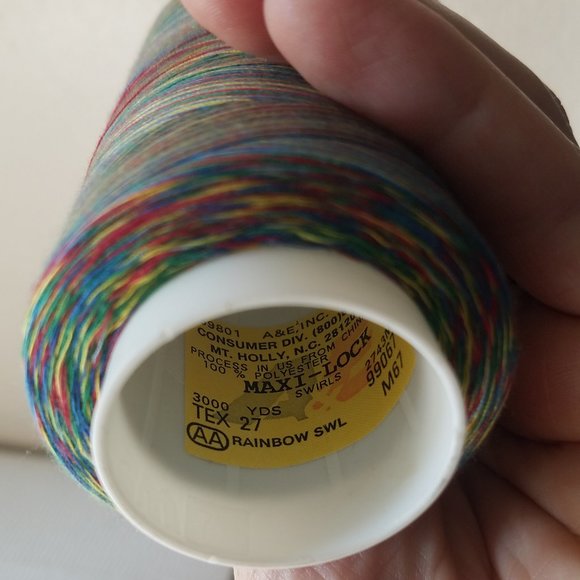 Maxi-Lock Swirls 3000 yd Rainbow Swirl Varigated Polyester Serger Thread - Picture 4 of 7
